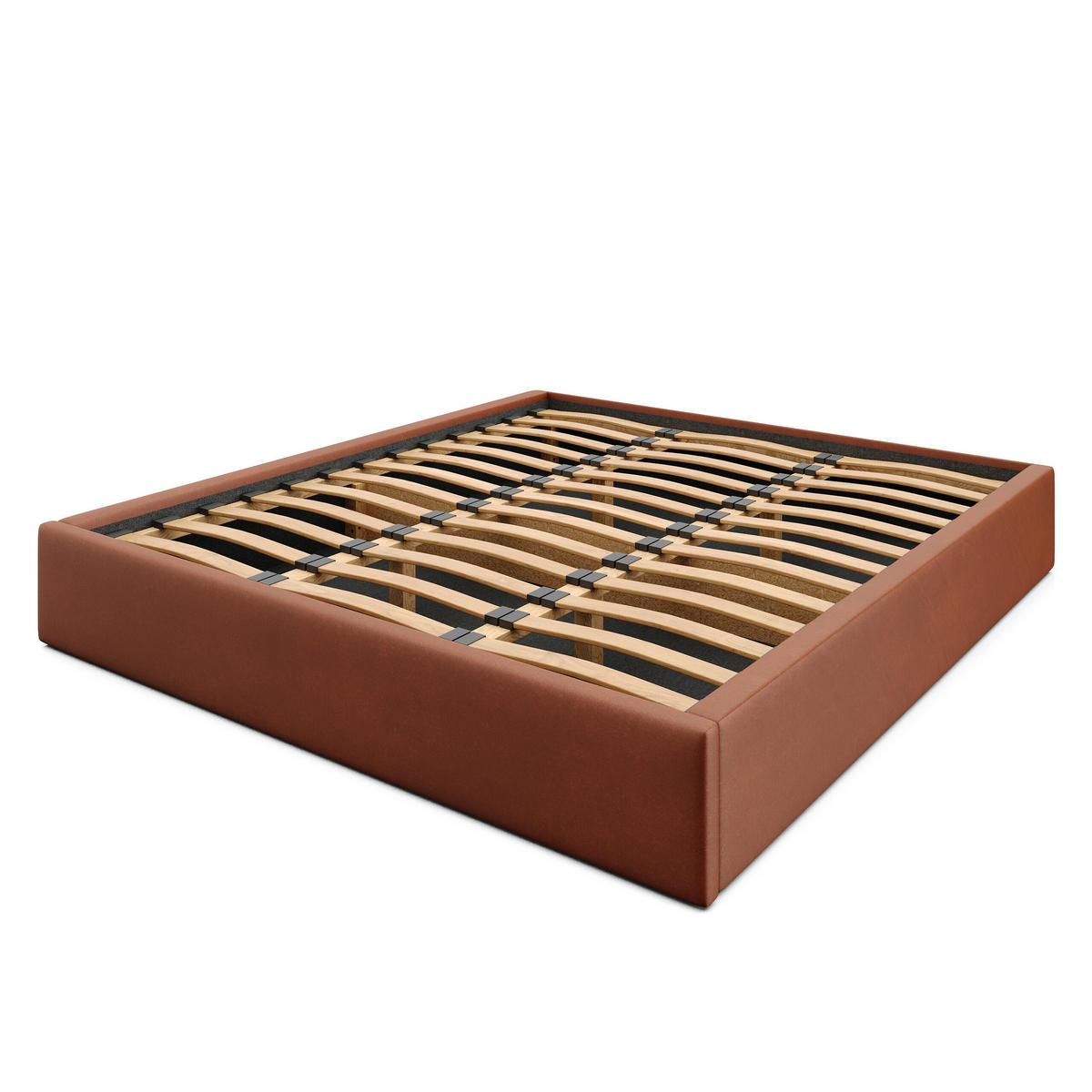POLSTERBETT 180x200cm Bett mit Stauraum Lattenrost Honigfarbe - Orange/Braun, Holz/Holzwerkstoff (180/200cm) - Muralo