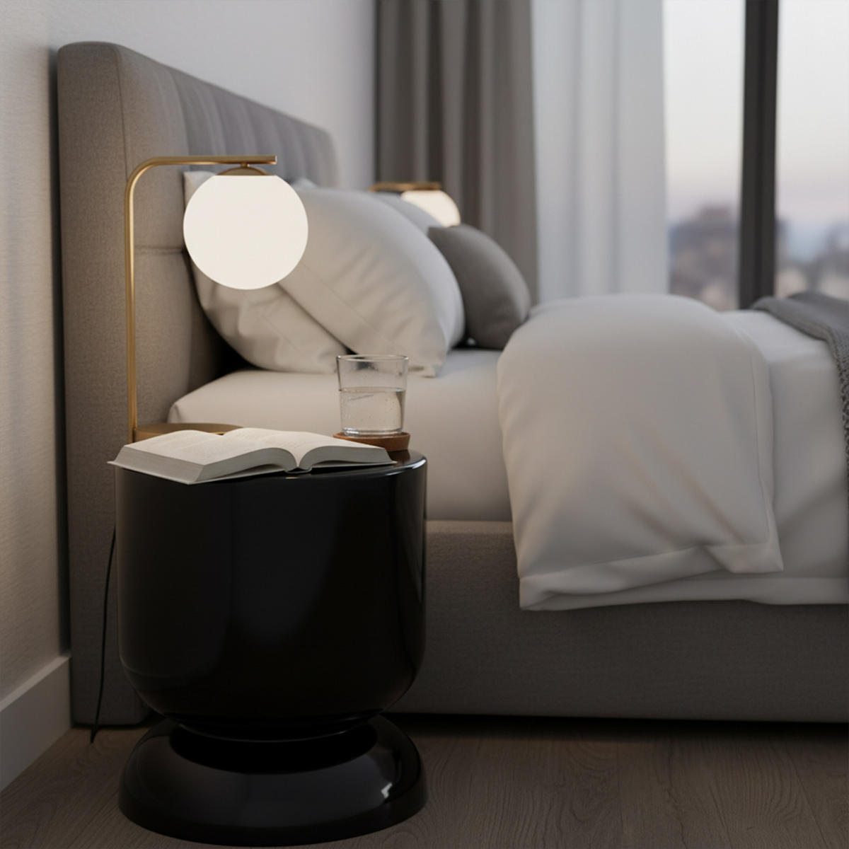 STRANSKA miza - črna, kovina (36/36/46cm) - Relaxdays