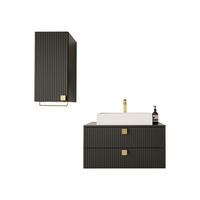 BADMÖBEL-SET Gariano IV - Goldfarben/Schwarz, Holzwerkstoff/Kunststoff (80/42/46cm) - MIRJAN24