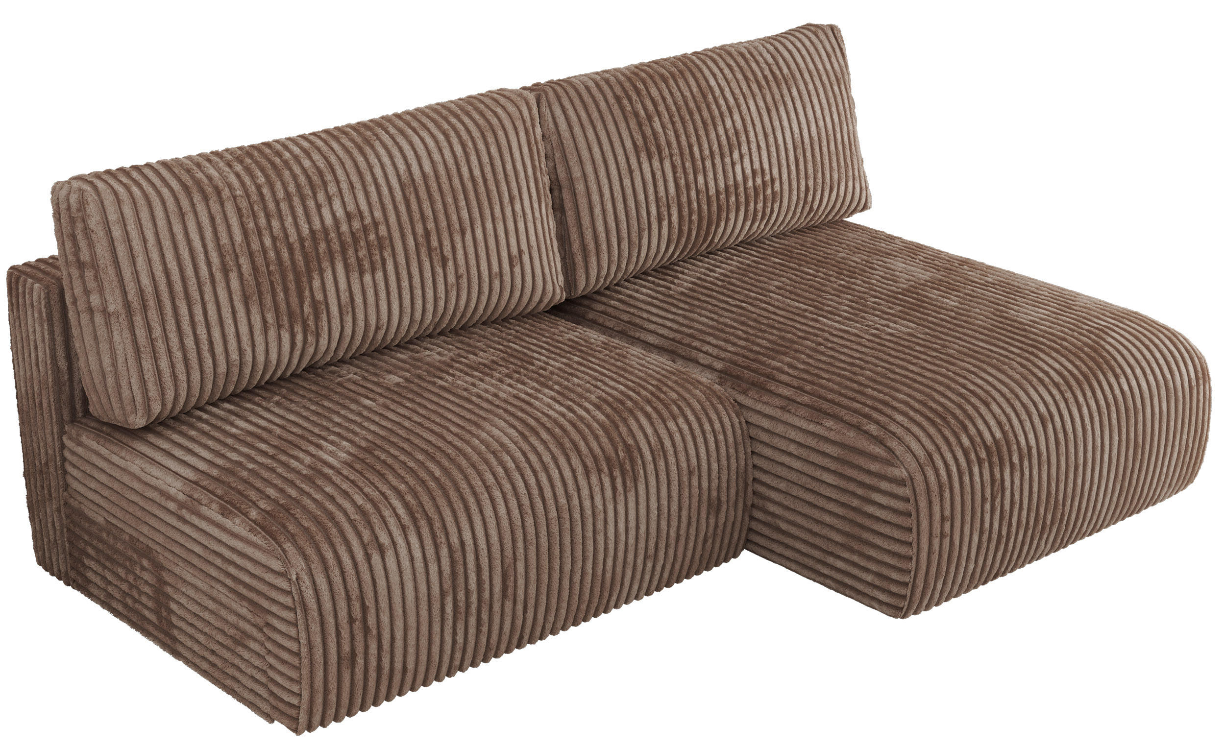 ECKSCHLAFSOFA VIVO L Braun Cord - rechts - Schwarz/Braun, Kunststoff/Textil (150/223cm) - MKS
