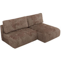 ECKSCHLAFSOFA VIVO L Braun Cord - rechts - Schwarz/Braun, Kunststoff/Textil (150/223cm) - MKS