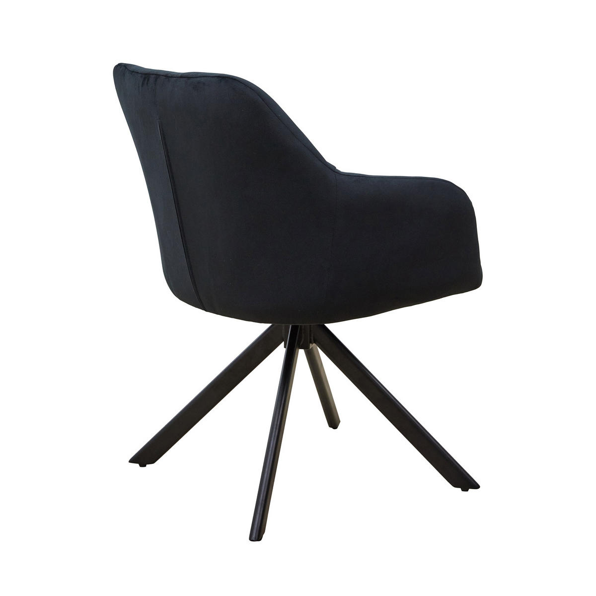 ESSZIMMERSTUHL SORA Samt Schwarz - Schwarz, Textil/Metall (55/83/51cm) - SVITA