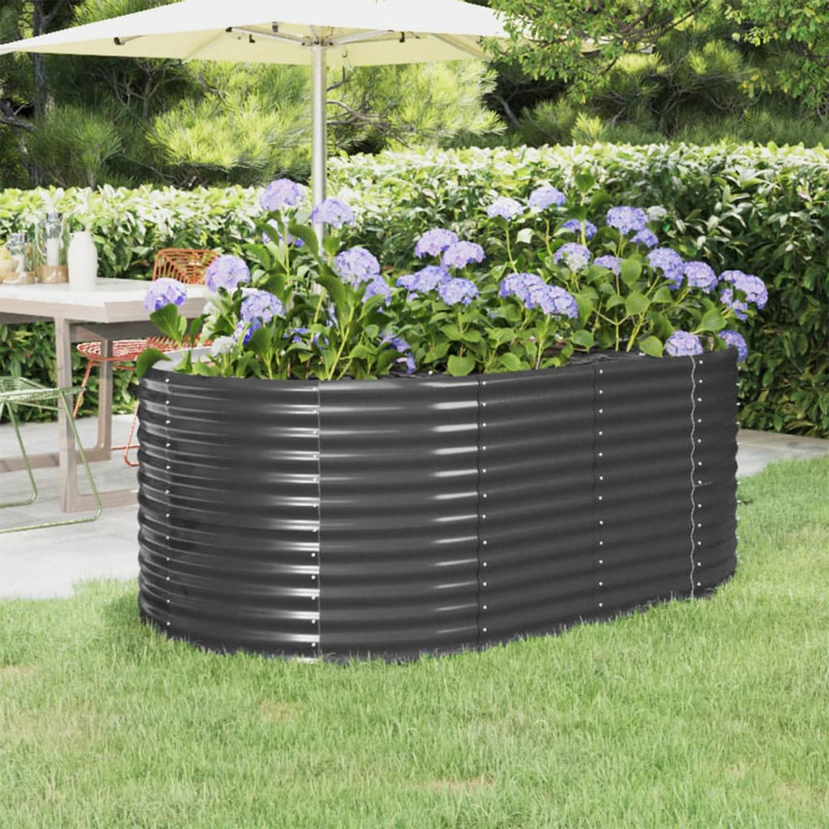 HOCHBEET Verzinkter Stahl 175x100x68 cm Anthrazit - Anthrazit, Metall (100/68/175cm) - furnicato