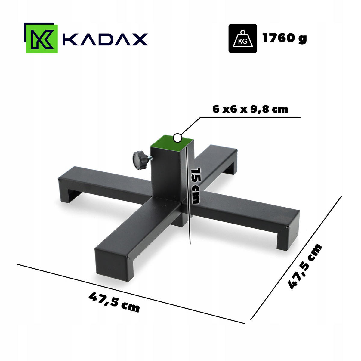 KADAX Weihnachtsbaumständer aus Metall für Weihnachtsbaum, Schwarz, Loft - Schwarz, Metall (15cm) - KADAX