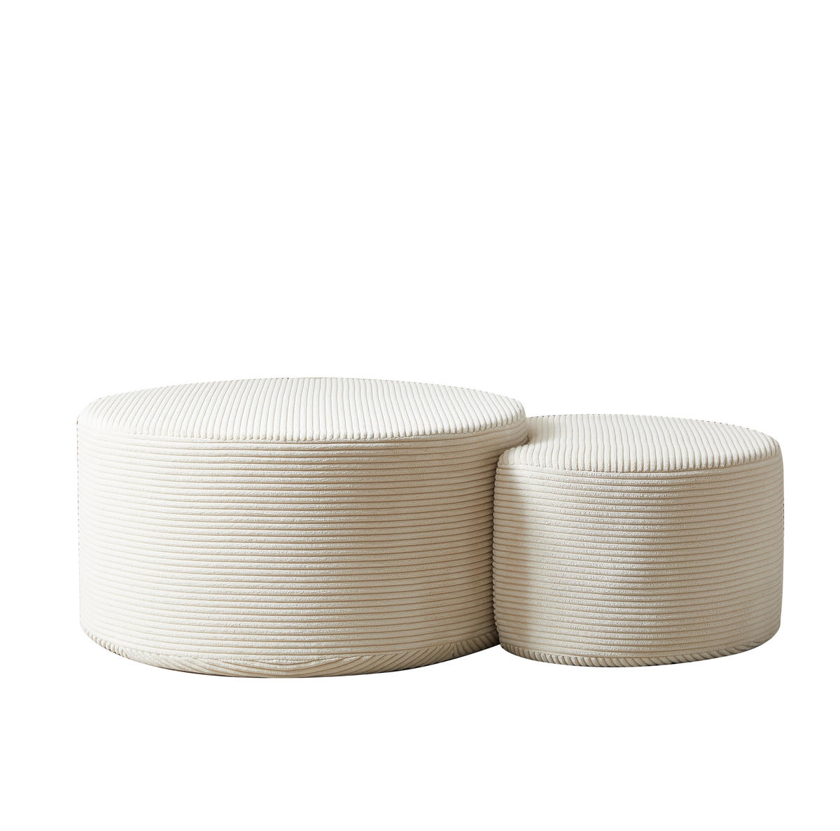 COUCHTISCH 84/28/28 cm aus Stoff in Beige mit Schaumstoffpolsterung - Beige, Textil (126/81/40cm) - OKMYHOME