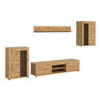 WOHNWAND Milo 4 tlg. (B/H/T: ca. 310/169/40 cm) in Wotan Eiche /Wotan Eiche - Eiche Wotan, Holzwerkstoff (310/169/40cm)