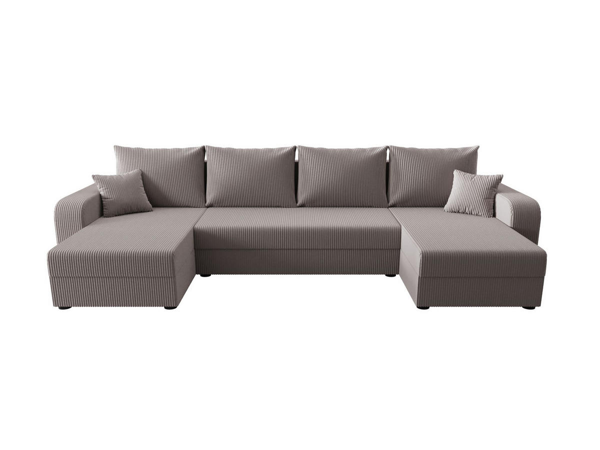 WOHNLANDSCHAFT HEWLET U BIS Zoom 19 mit Schlaffunktion - Grau, Textil (305/90/140cm) - Bedante