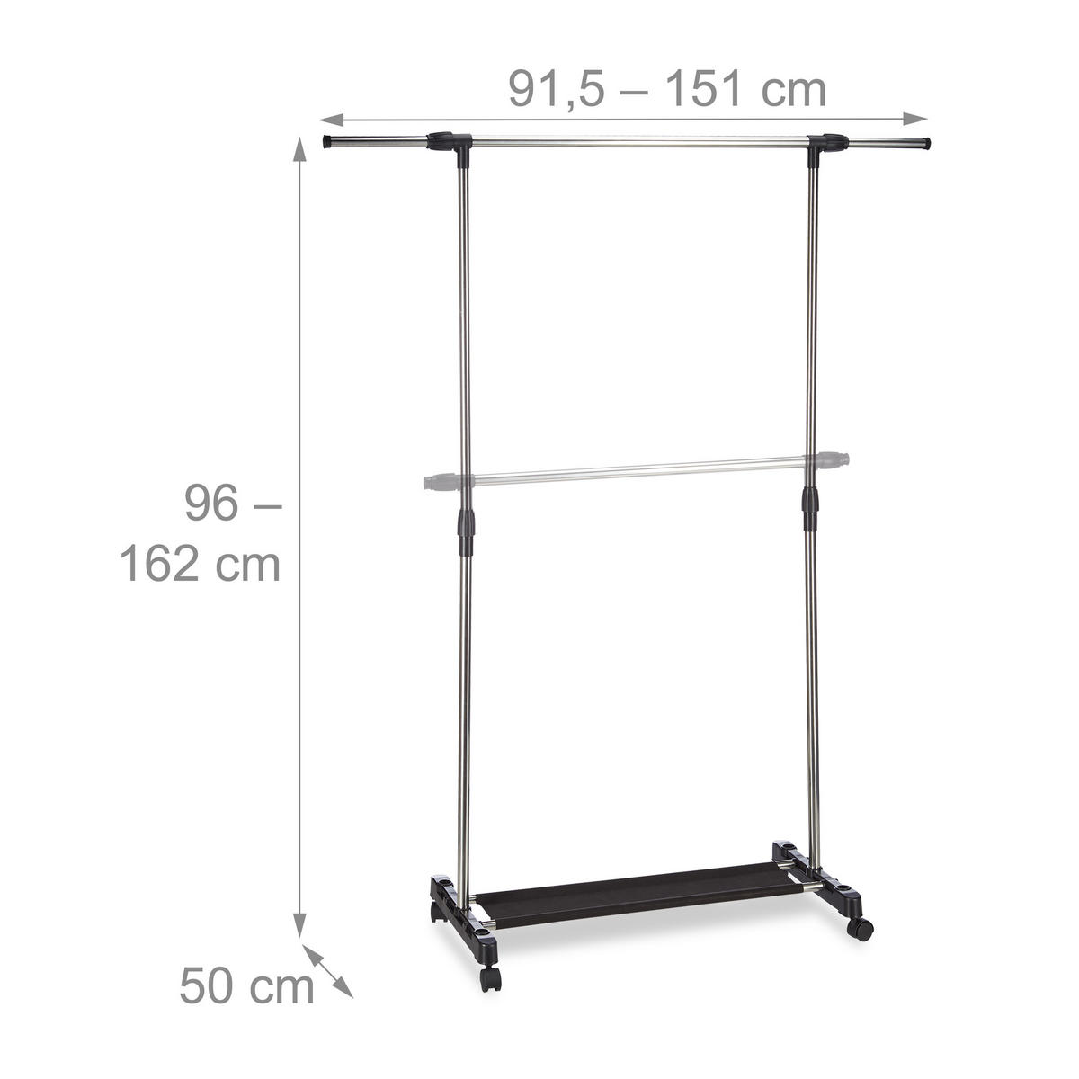 KLEIDERSTÄNDER - Multicolor, Kunststoff/Metall (151/162/50cm) - Relaxdays