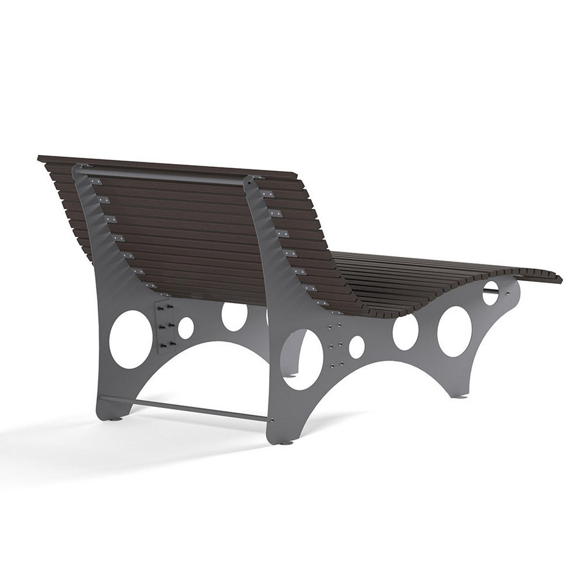 WELLENLIEGE NIRA - Nussbaum, 148 cm - Braun, Holz/Metall (148/105/152cm) - Home Deluxe