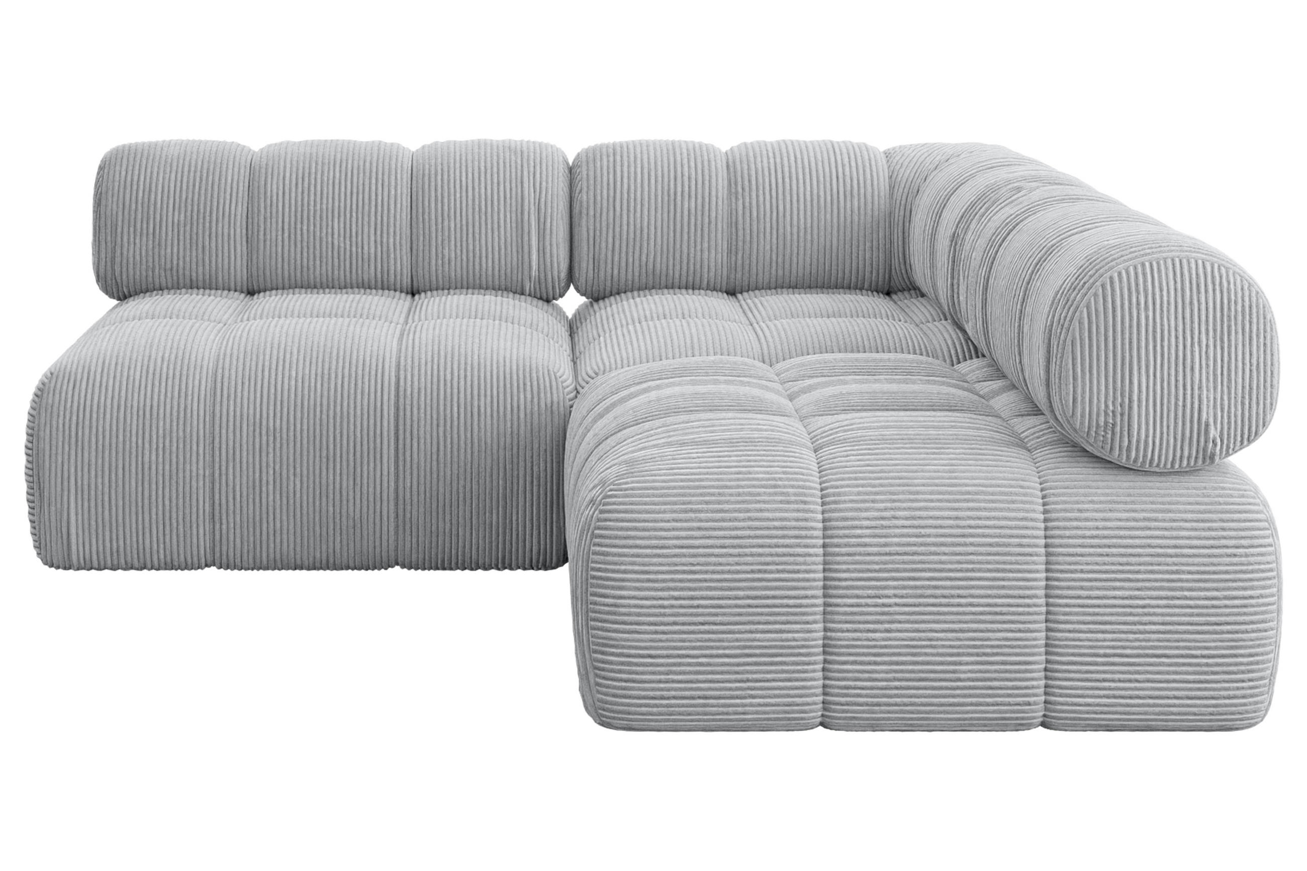 ECKSOFA modulares Sofa Samaro-L1 - 190x190x70 cm Grau Cord - Grau, Holzwerkstoff/Textil (190/190cm) - ALTDECOR