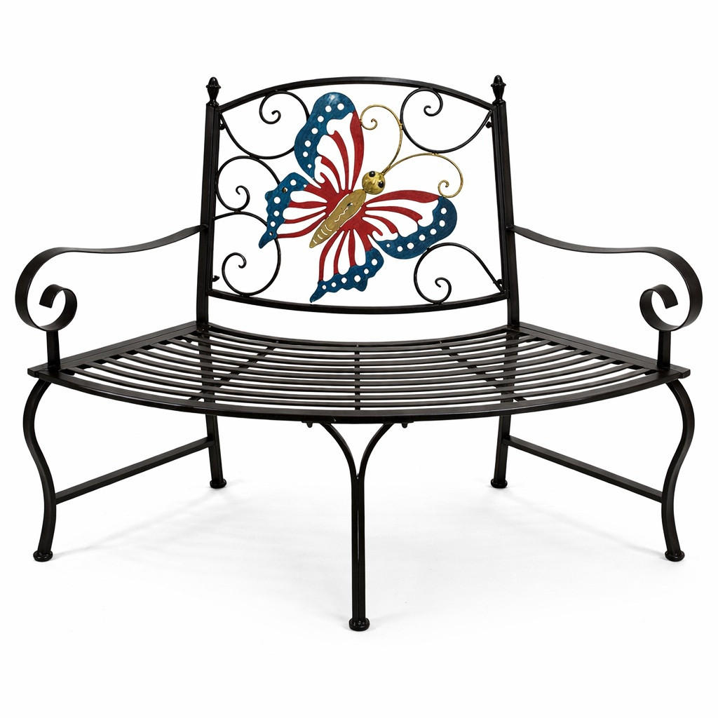 BAUMBANK Halbrund Wetterfest Metall Braun - Braun, Metall (140/100/60cm) - DanDiBo