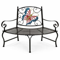 BAUMBANK Halbrund Wetterfest Metall Braun - Braun, Metall (140/100/60cm) - DanDiBo