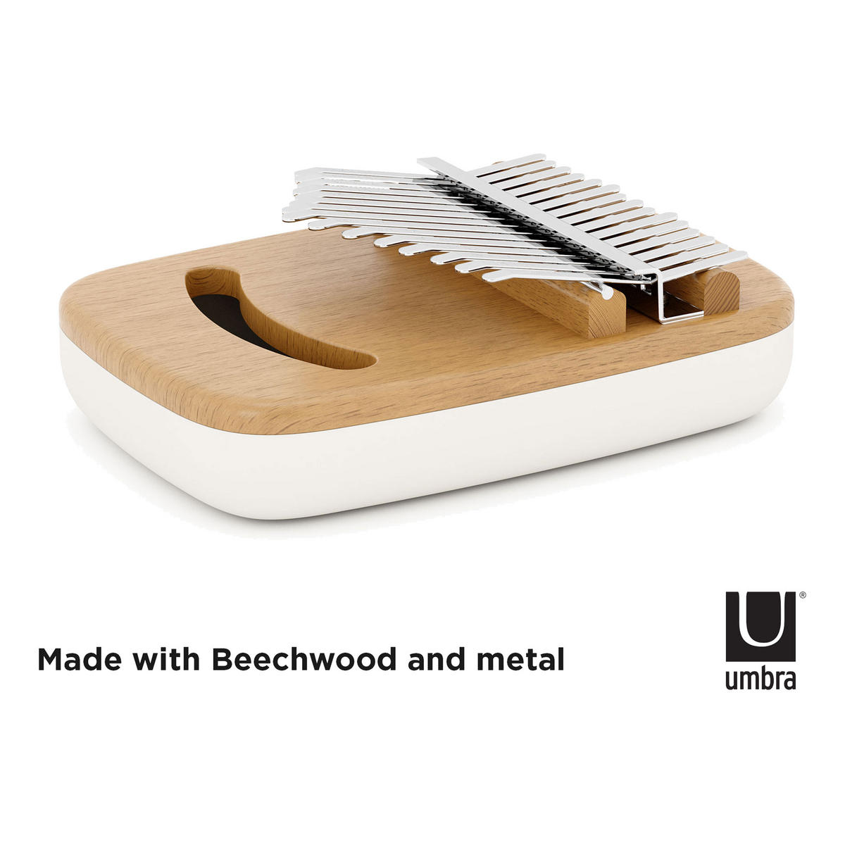 DAUMENKLAVIER Strumba, Weiß / Natur - Weiß, Kunststoff (11/6/16cm) - Umbra
