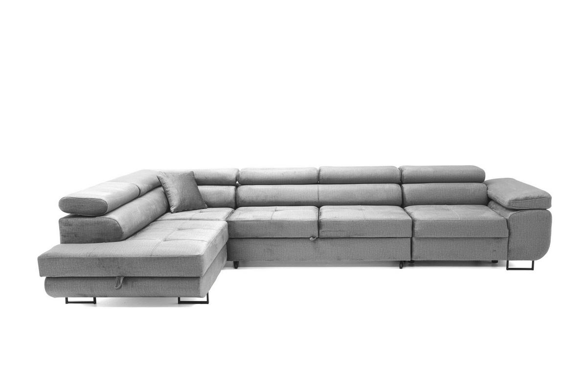ECKSOFA WILD MAXI Links Grau - Chromfarben/Grau, Holz/Textil (350/203cm) - Muffo