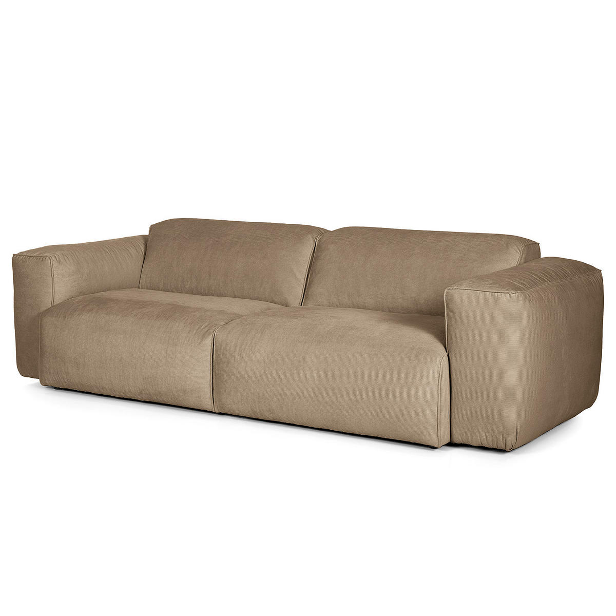 3-SITZER SOFA - Taupe/Schwarz, Textil (251/71/102cm) - home24