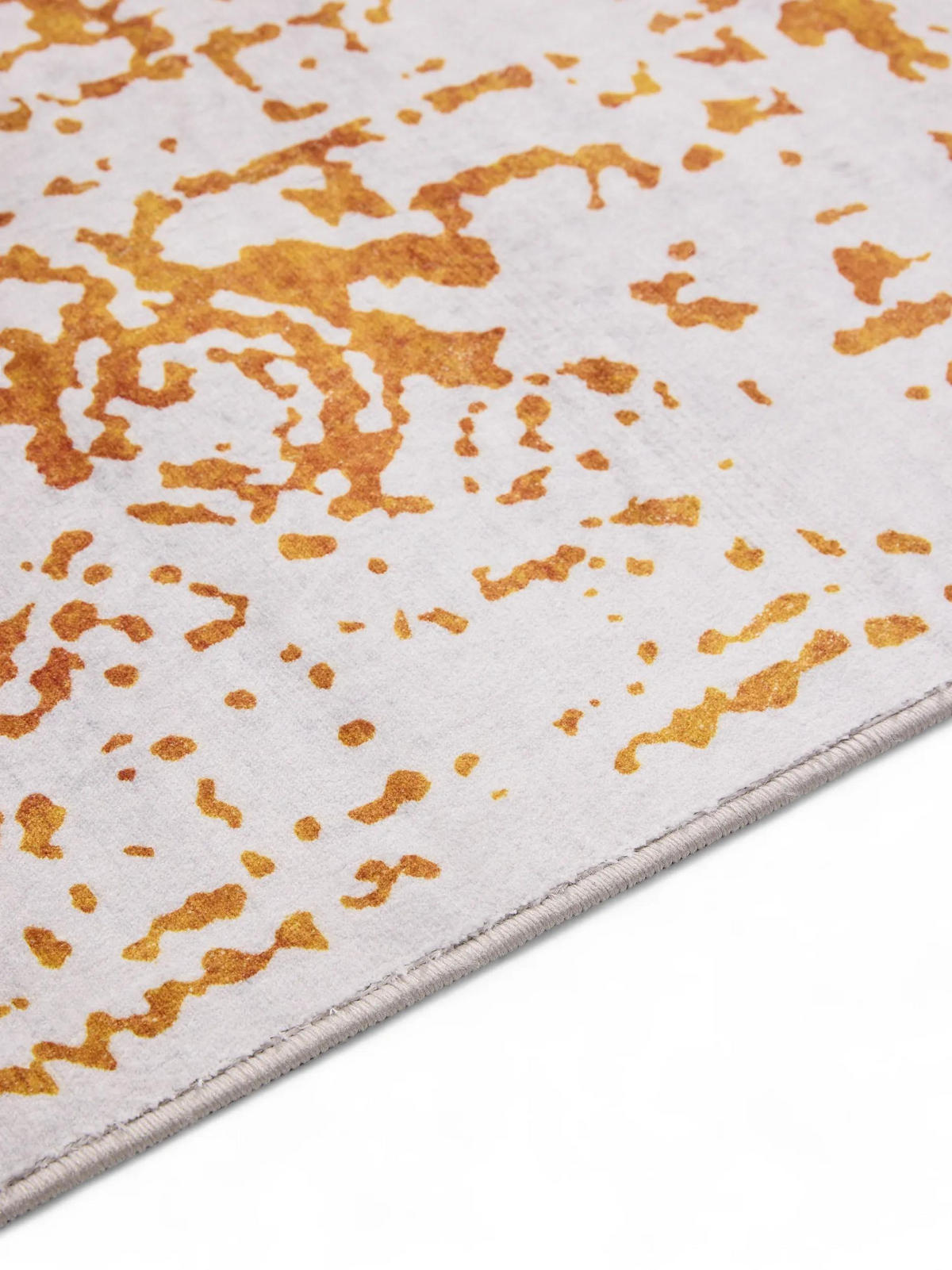 VINTAGE-TEPPICH Miray waschbar 160/230 cm - Orange/Grau, Kunststoff (160/230cm) - benuta Nest