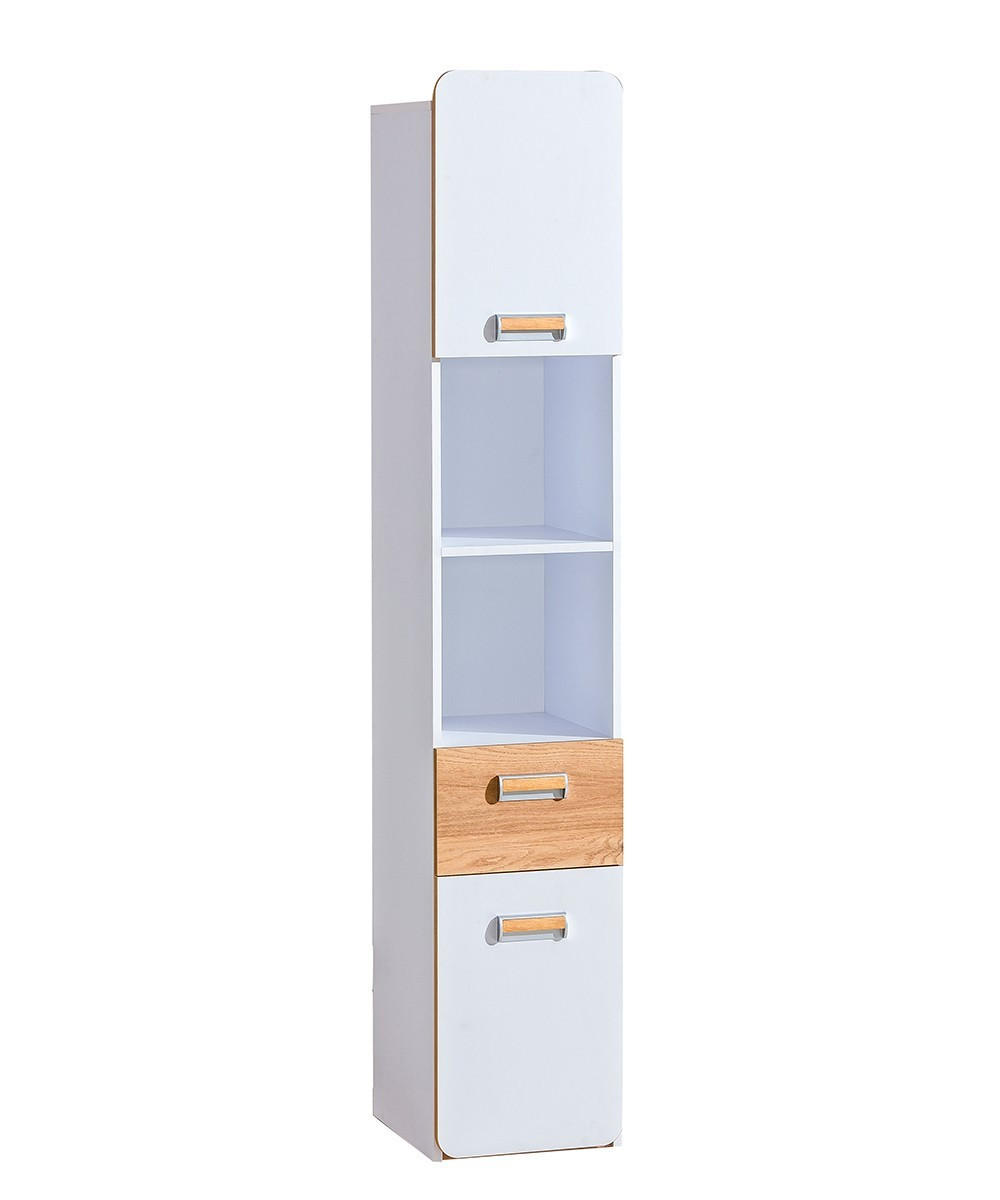 DREHTÜRENSCHRANK MANTI 35/188/37,7cm 2-türig Weiß - Eichefarben/Weiß, Holzwerkstoff (35/188/37.7cm) - MASSENO