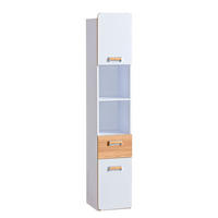 DREHTÜRENSCHRANK MANTI 35/188/37,7cm 2-türig Weiß - Eichefarben/Weiß, Holzwerkstoff (35/188/37.7cm) - MASSENO