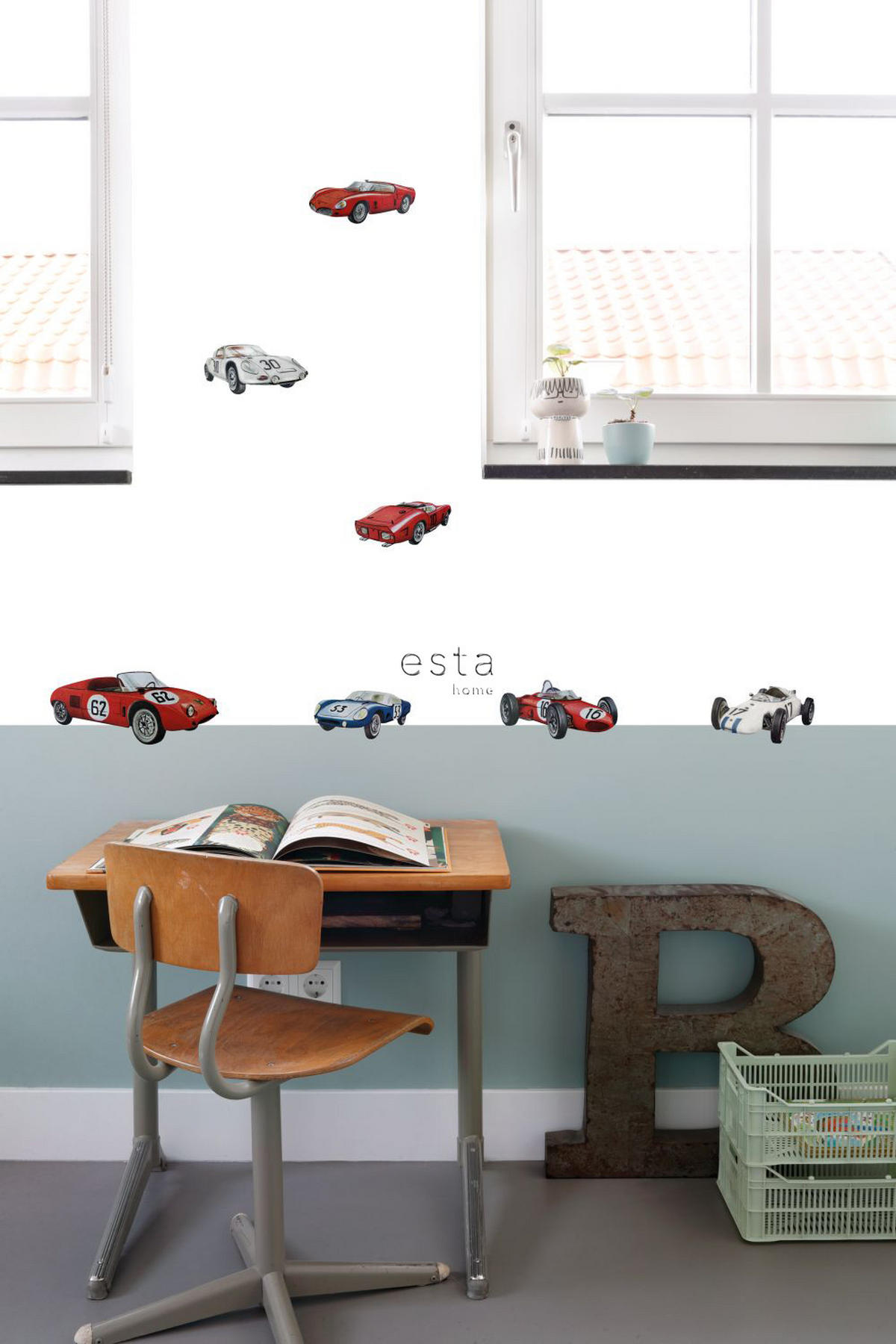 WANDTATTOO Sportwagen 47.5 x 66 cm - Rot, Papier (47.5/66/66cm) - ESTAhome