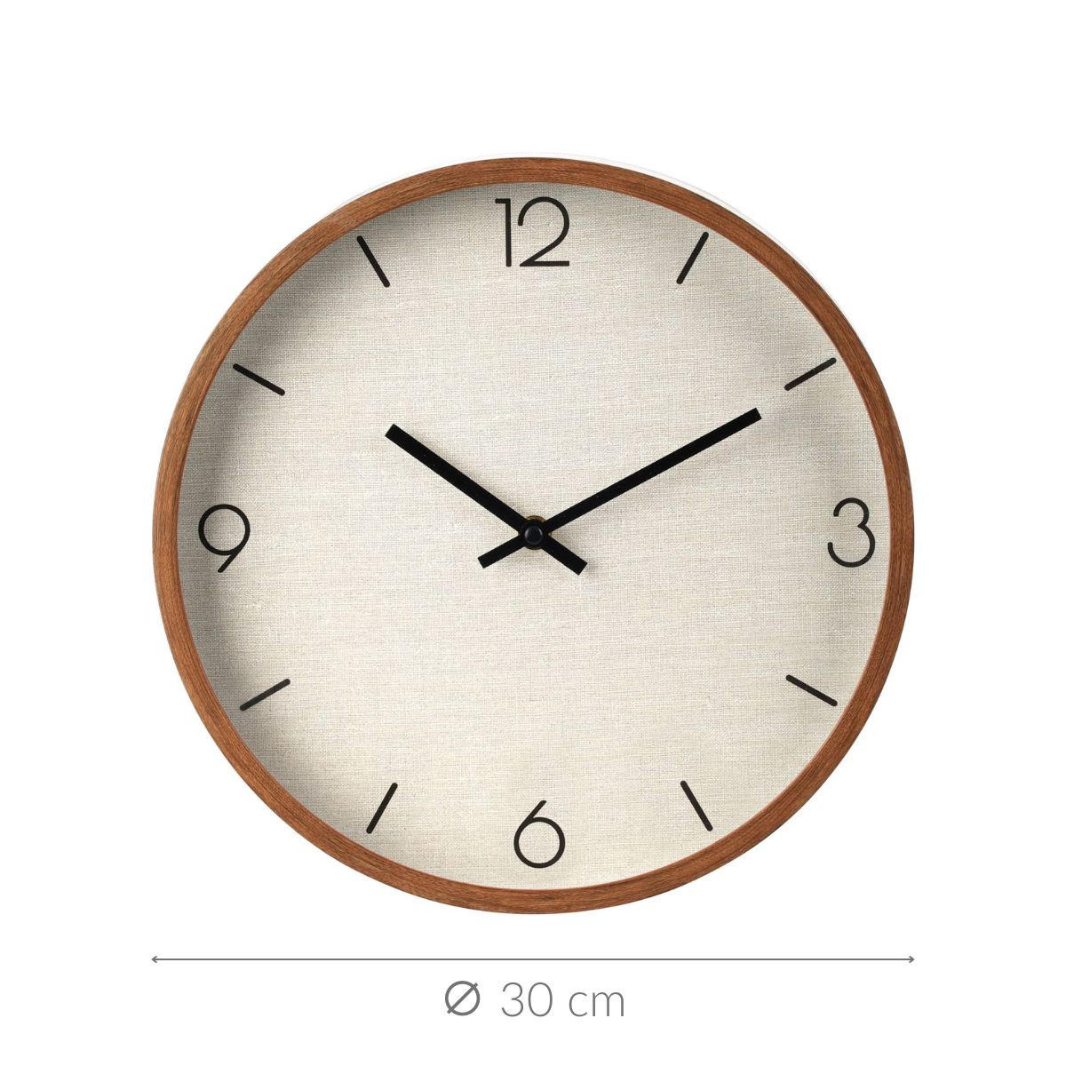 WANDUHR minimalistisches Zifferblatt 30/30/4,5 cm - Braun, Kunststoff (30/4.5/30cm) - Home Styling Collection