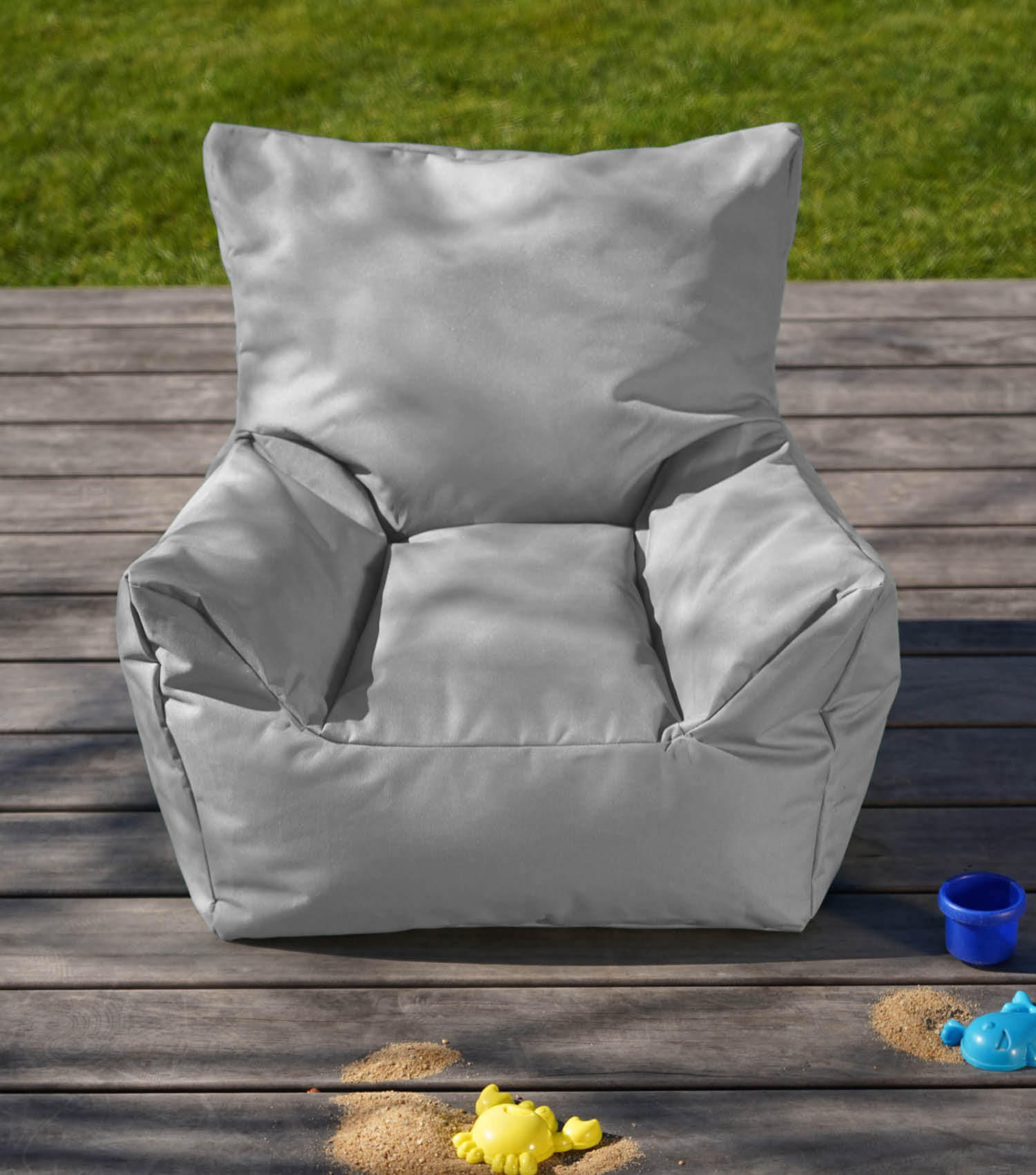 OOUTDOOR-KINDER-SITZSACK Der Gartenzwerg - Grau, Textil (52/57/53cm) - Mokebo