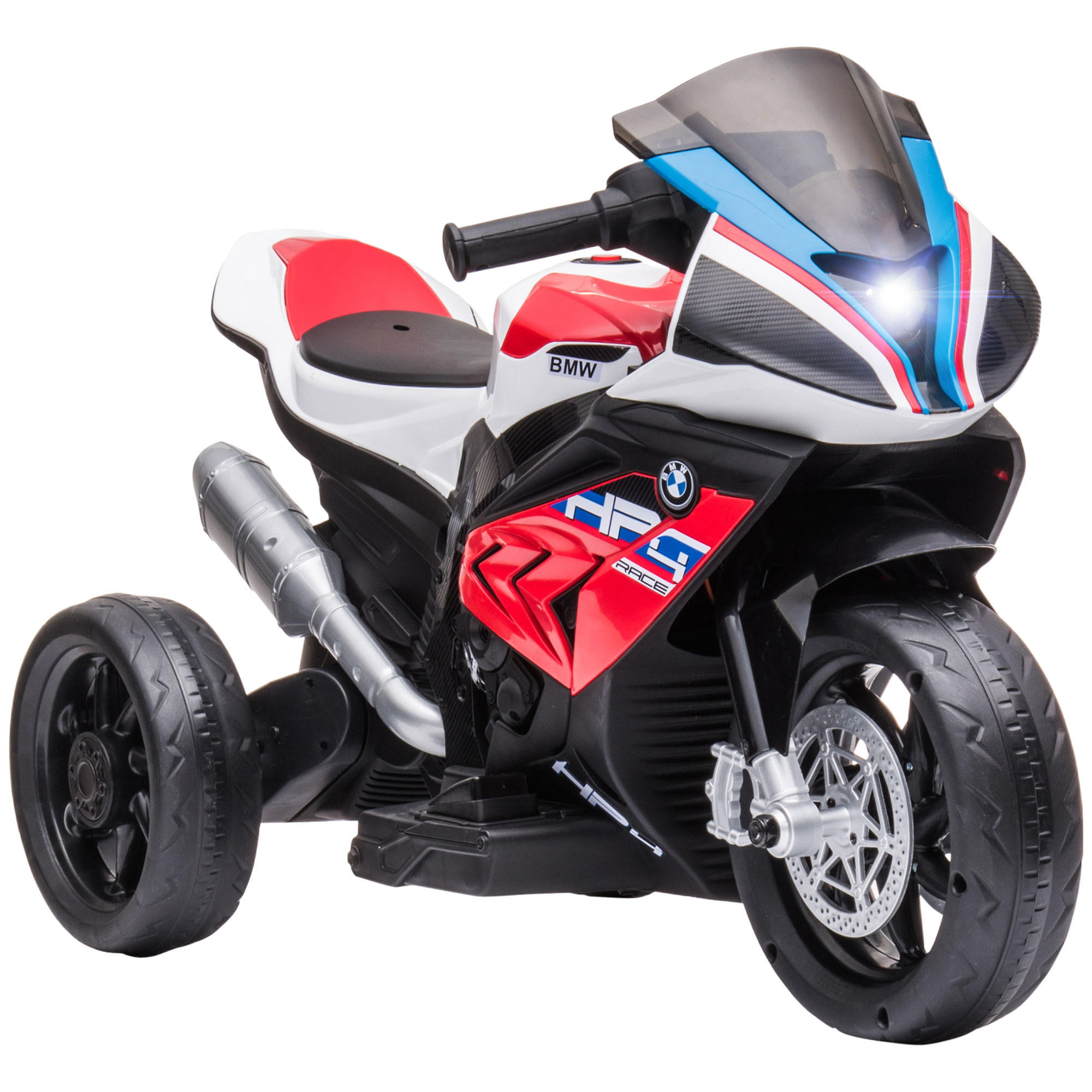 HOMCOM DĚTSKÝ elektrický motocykl Dětský motocykl 6V Elektrické vozidlo Elektrická tříkolka Červená