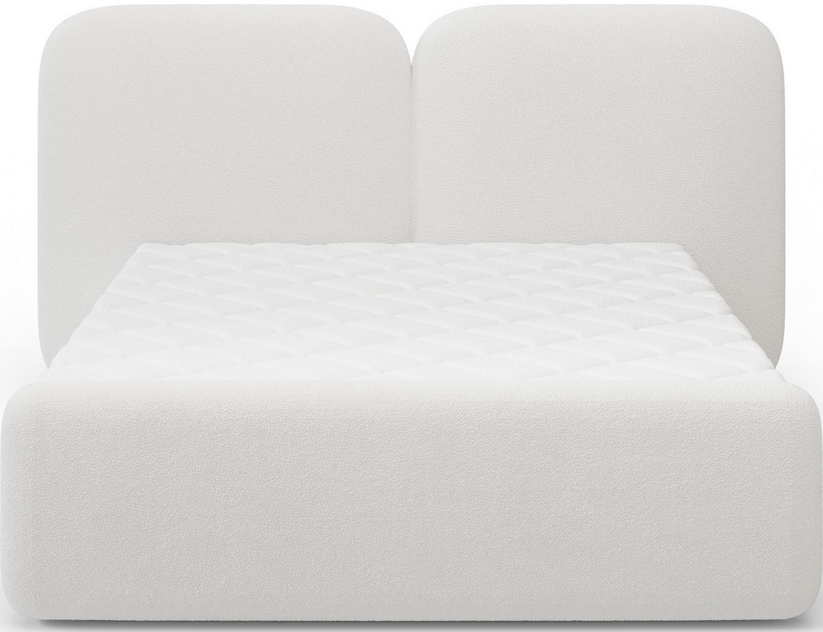 POLSTERBETT Ollival 180x200 cm mit Bettkasten und Metallrahmen – Modernes Designbett ohne Matratze - Weiß, Kunststoff (180/200cm) - Wohnideebilder