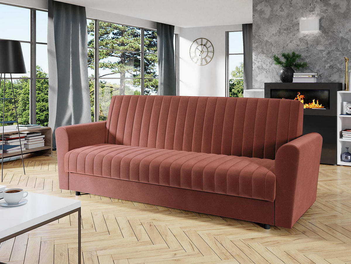 SCHLAFSOFA Molly - Hellgrau/Schwarz, Holz/Kunststoff (230/87/90cm) - MIRJAN24