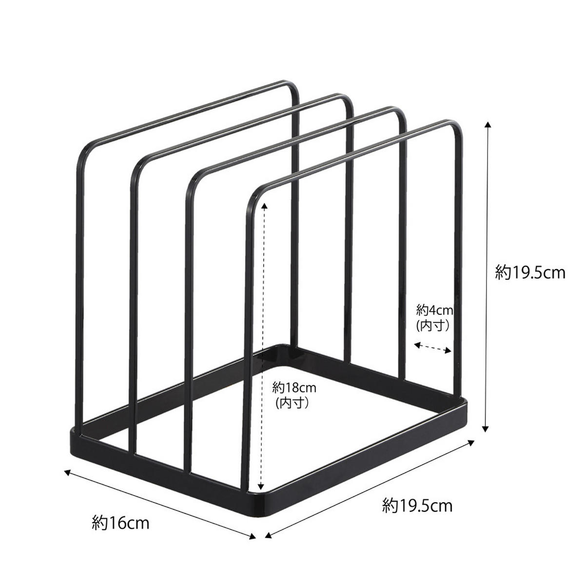 TABLETT-ORGANIZER Tower 5053 Schwarz Metall 19.5/16/19.5 cm - Schwarz, Metall (16/19.5/19.5cm) - Yamazaki
