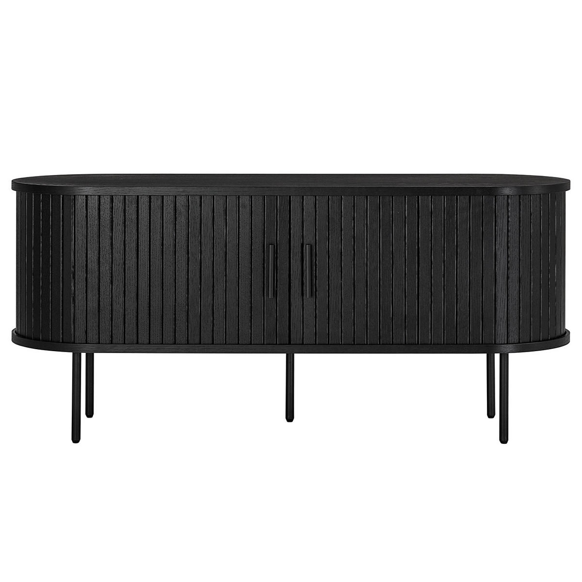 TV-LOWBOARD - MDF / Metall - Eiche - Eichefarben/Schwarz, Holzwerkstoff/Metall (120/55/40cm) - home24
