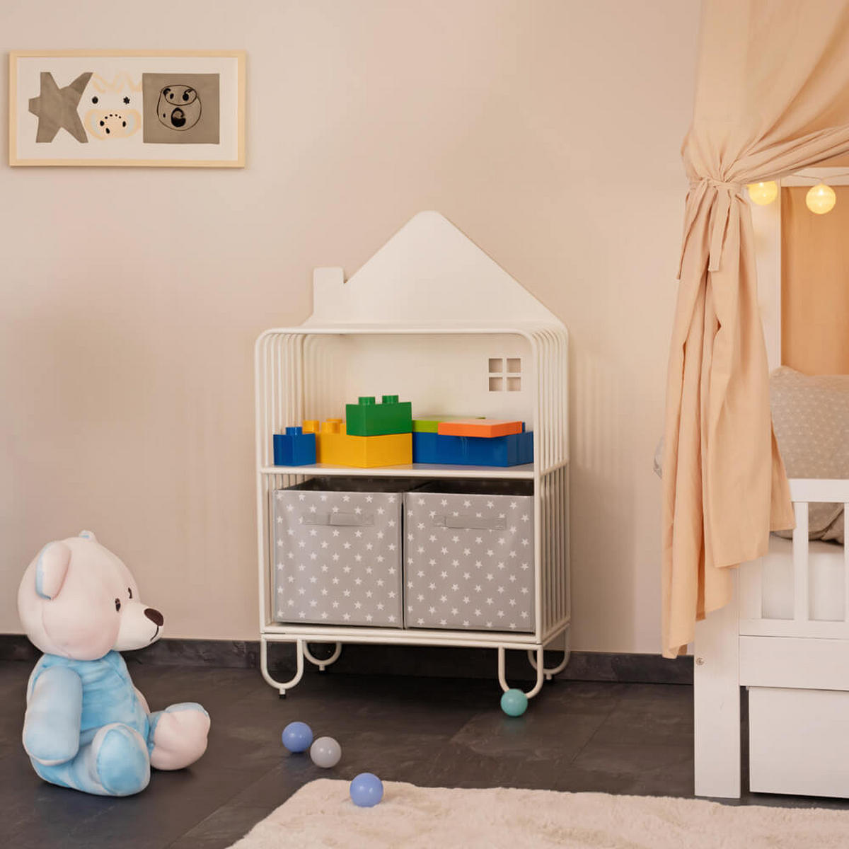KINDERREGAL TODO - Weiß, S - Weiß, Metall (61/102/28cm) - Home Deluxe