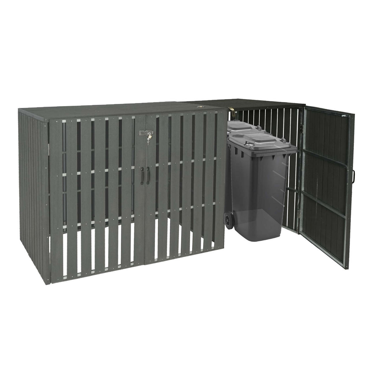 MÜLLTONNENBOX ERWEITERUNG Anthrazit - Anthrazit, Metall (76/115/100cm) - MCW