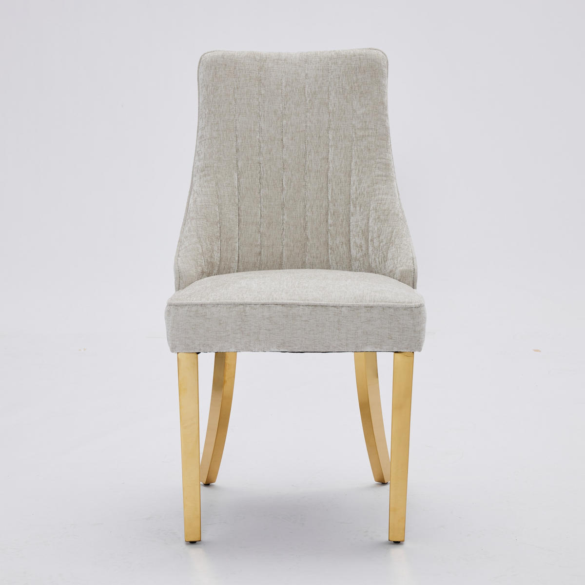 STUHL-SET DE-36306 2 Stück mit goldenen Metallbeinen Beige - Beige, Holz (50/95/65cm) - ComfortXL