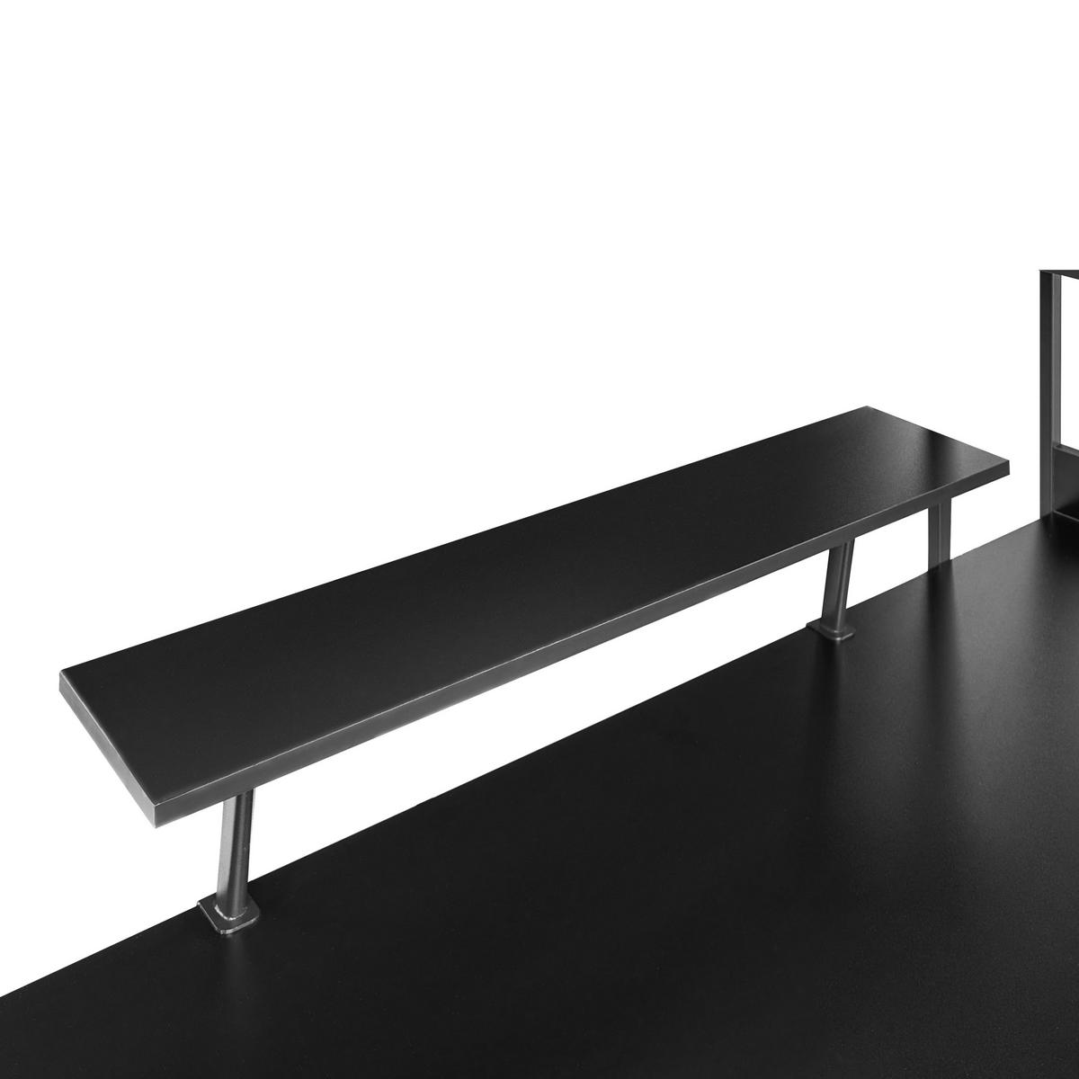 PSACÍ STŮL Černý 120/64 cm s přihrádkami Biloxy - černá, kompozitní dřevo (64/120/120cm) - Beliani