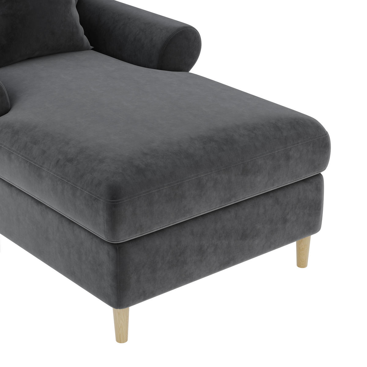 RELAXSESSEL Samt mit Liegefunktion 133/87/90 cm Grau inklusive Kissen - Grau, Kunststoff/Textil (87/90/133cm) - Redom
