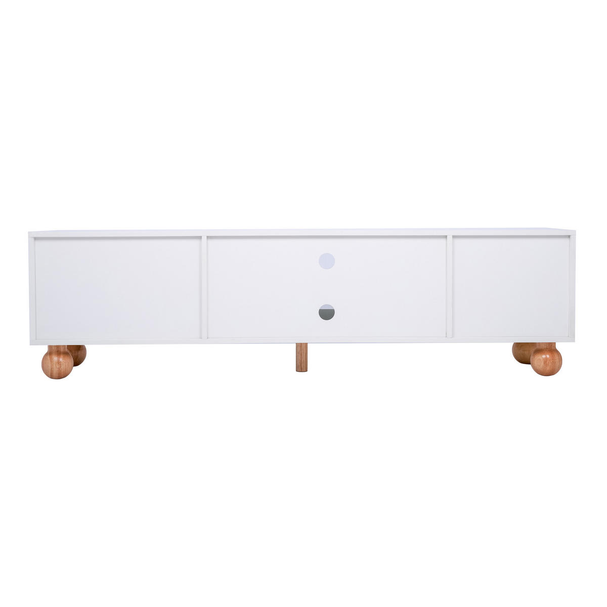 TV-LOWBOARD 170/47/37 cm mit Glasschiebetür und Soft-Close - Weiß, Holzwerkstoff (170/37/47cm) - BEAOK