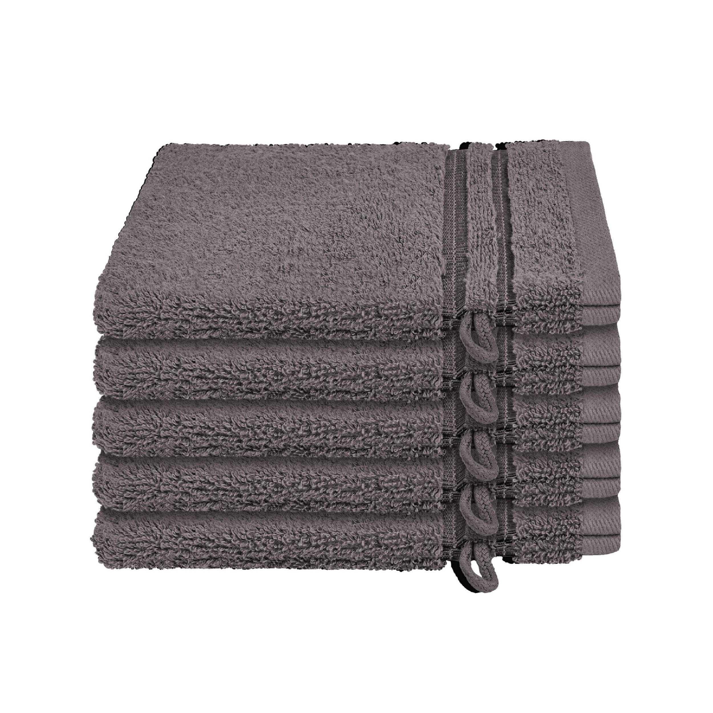 WASCHHANDSCHUHSET Milano - 5-teilig - 16x22 cm - Dunkelgrau - Dunkelgrau, Textil (16/22cm) - SCHIESSER