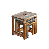 BEISTELLTISCH Altholz 48x40x46 mehrfarbig lackiert NATURE OF SPIRIT #119 - Multicolor, Holz (40/48/46cm) - Massivmoebel24