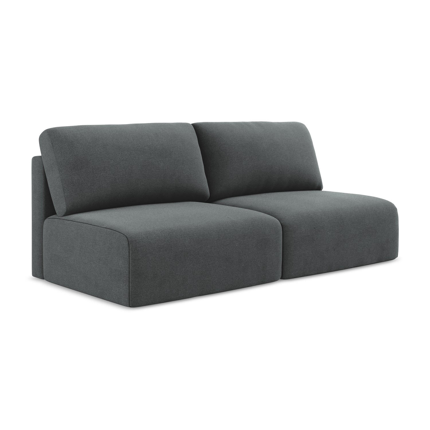 3-SITZER SOFA mit Schlaffunktion Strukturstoff Stoff Grau - Schwarz/Grau, Kunststoff/Textil (216/79/102cm) - LaMiaSofa