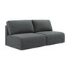 3-SITZER SOFA mit Schlaffunktion Strukturstoff Stoff Grau - Schwarz/Grau, Kunststoff/Textil (216/79/102cm) - LaMiaSofa