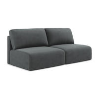 3-SITZER SOFA mit Schlaffunktion Strukturstoff Stoff Grau - Schwarz/Grau, Kunststoff/Textil (216/79/102cm) - LaMiaSofa