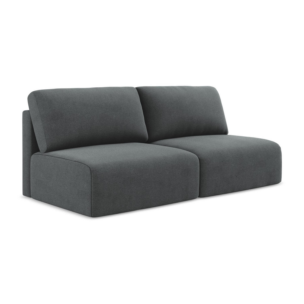 3-SITZER SOFA mit Schlaffunktion Strukturstoff Stoff Grau - Schwarz/Grau, Kunststoff/Textil (216/79/102cm) - LaMiaSofa