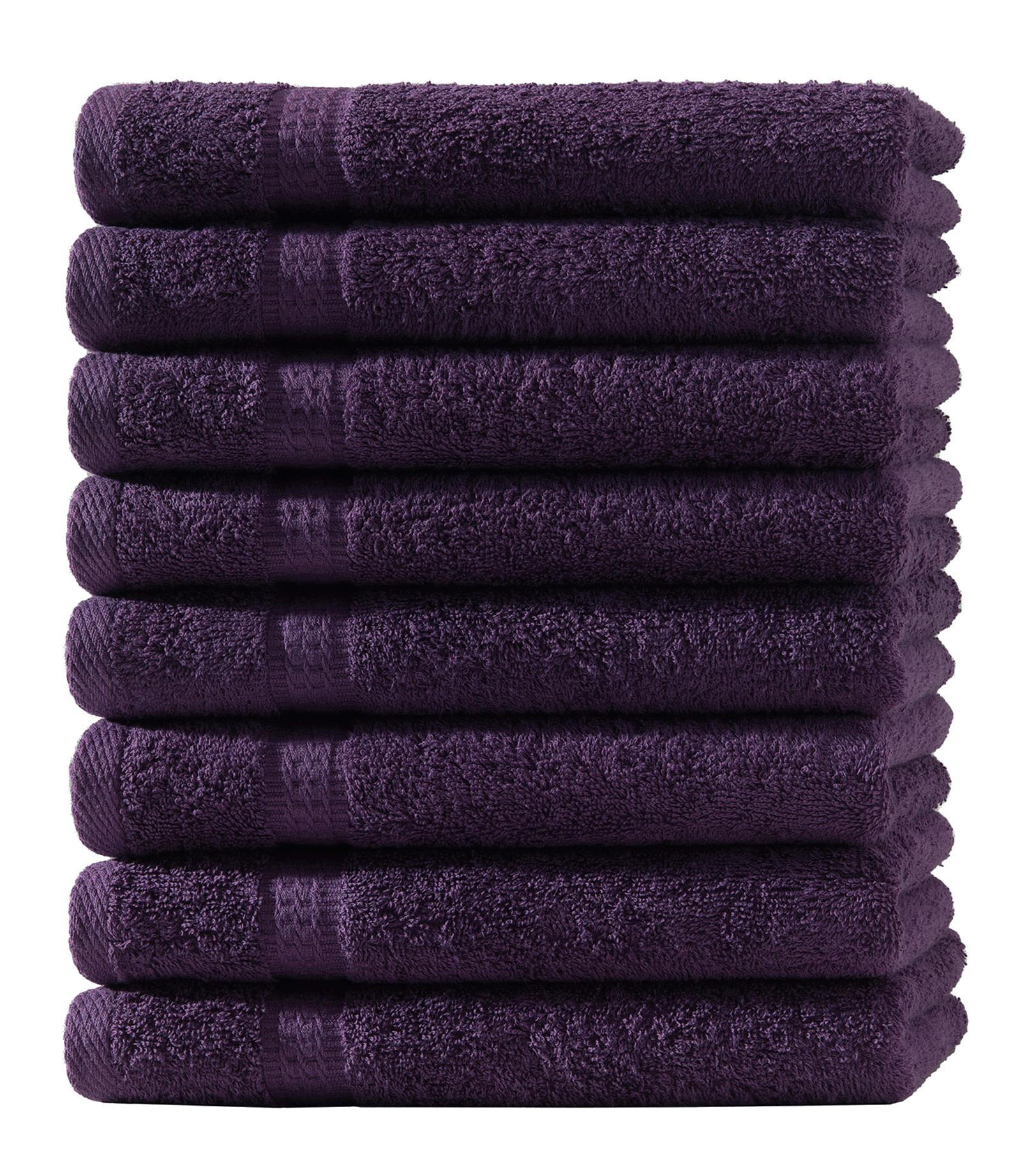 HANDTUCH 50x100 cm Frottier Handtücher im 8er Set aus 100% Baumwolle, Lila 500g/m2 - Lila, Textil (50/100cm) - Carpe Sonno