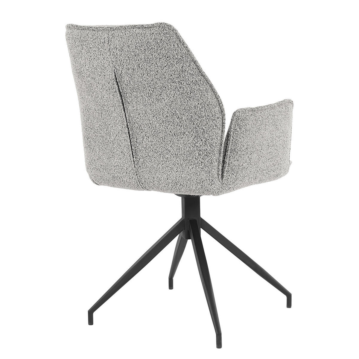 DREHBARER ARMLEHNENSTUHL - Schwarz/Grau, Kunststoff/Textil (58/90/60cm) - home24