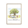 POSTER mit Rahmen Disney - Winnie the Pooh - Tree Gathering Print - Eichefarben/Multicolor, Holz/Papier (70/100cm) - Poster&Frame
