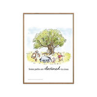 POSTER mit Rahmen Disney - Winnie the Pooh - Tree Gathering Print - Eichefarben/Multicolor, Holz/Papier (70/100cm) - Poster&Frame