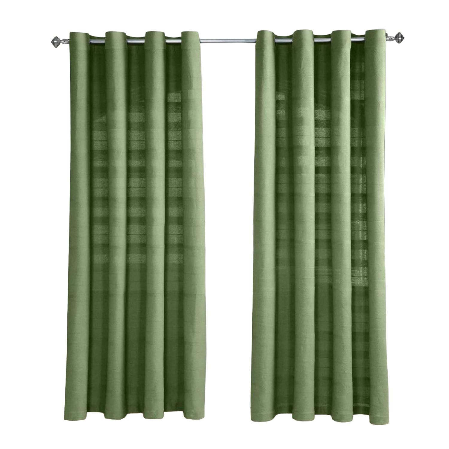 ÖSENVORHANG Rajput blickdicht 2er-Set, 167/182 cm - Olivgrün, Textil (167/182cm) - Homescapes