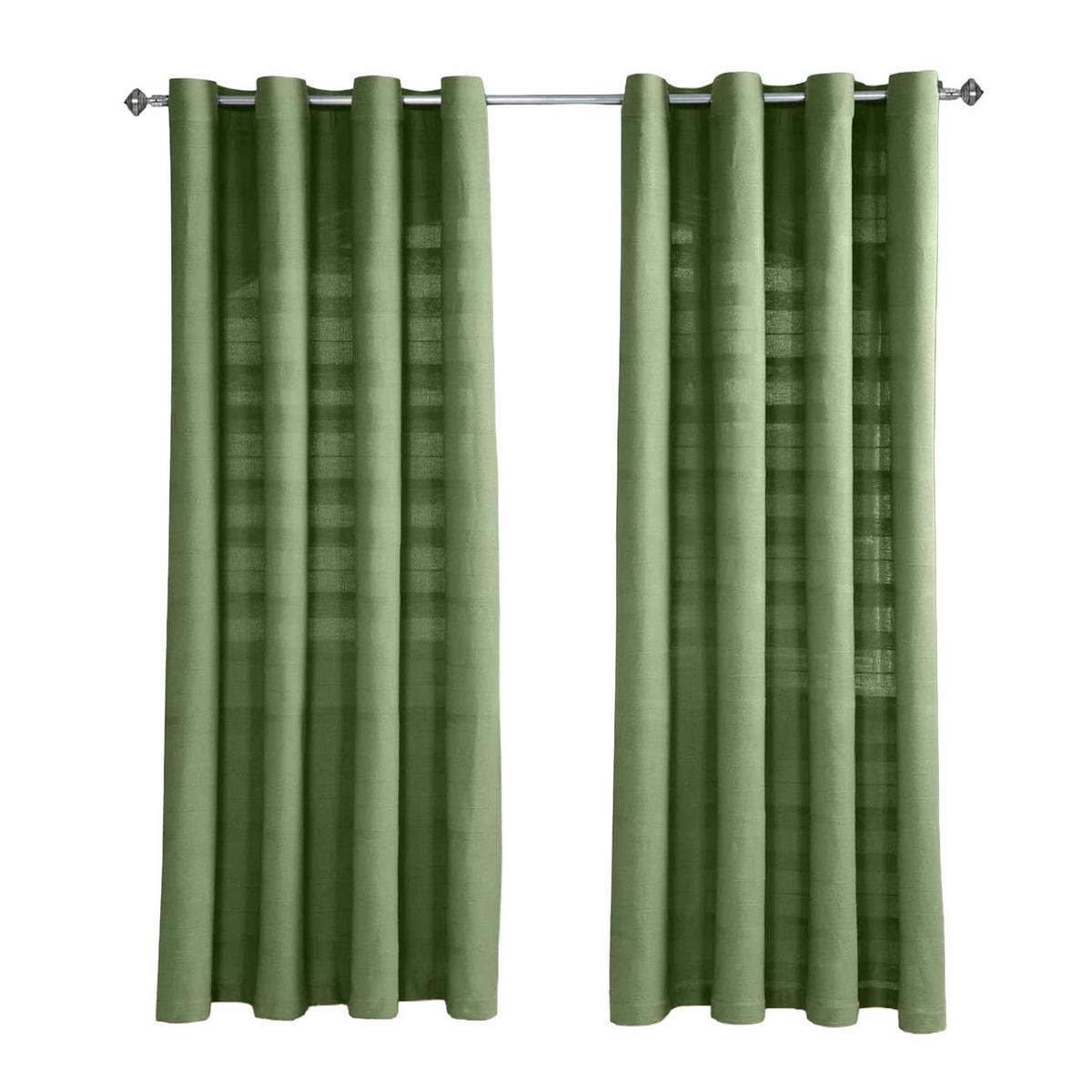 ÖSENVORHANG Rajput blickdicht 2er-Set, 167/182 cm - Olivgrün, Textil (167/182cm) - Homescapes