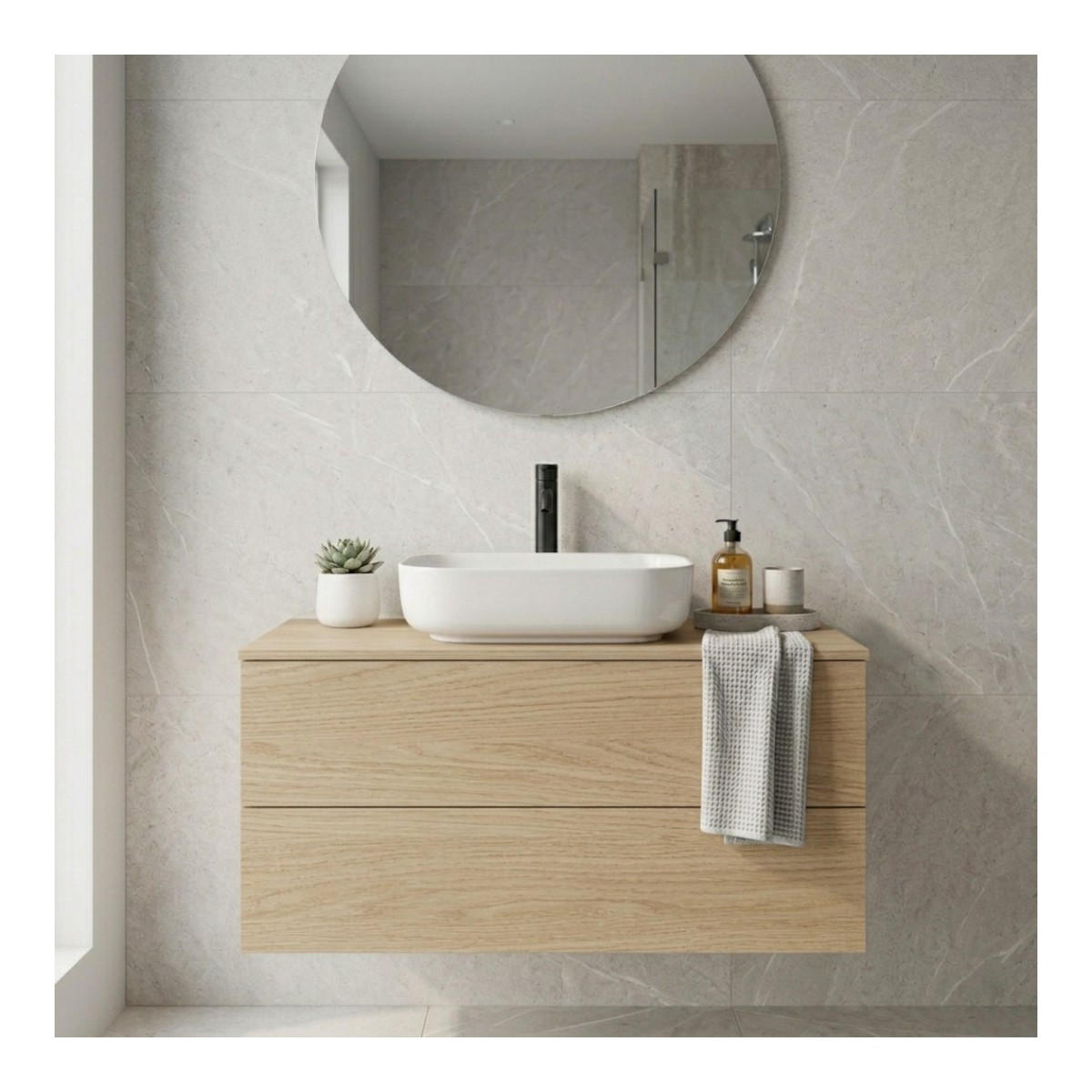 WASCHTISCHUNTERSCHRANK Color 2S 80 Frühlings-Eiche - Eichefarben, Holzwerkstoff (80/50/45cm) - mzm24