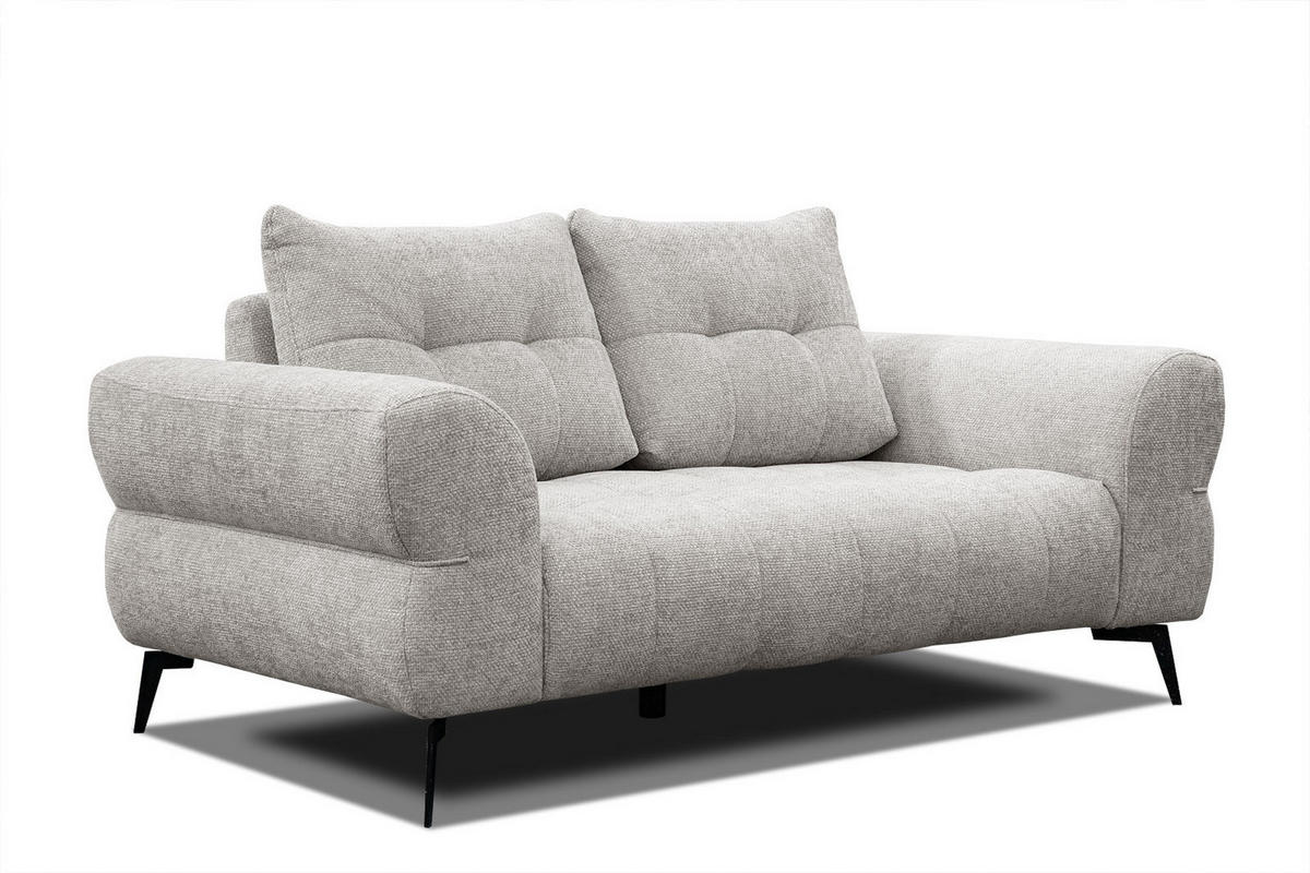 SOFA SALVINI 2-Sitzer, ecru - Ecru/Schwarz, Holzwerkstoff/Textil (176/88/99cm) - Courtois Laville